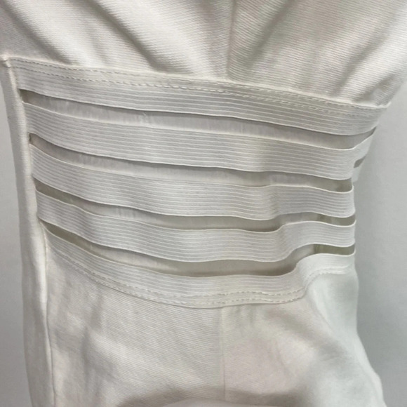 Mystic Ivory Semi Sheer Short Sleeve Crew Neck Mini Dress Size Large - Picture 3 of 7